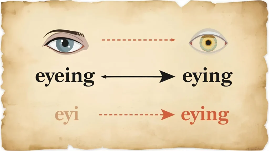 The Origin of Eying or Eyeing